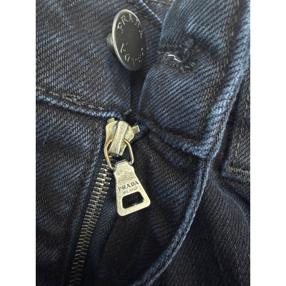 PRADA Low Rise Tapered Leg Jean Women's Size 27 Dark Blue Wash - Picture 6 of 12